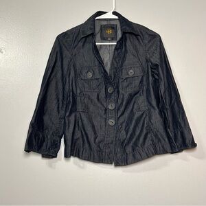 OBR Casual 3/4 Sleeve Dark Denim Short Shacket‎ Women's Size S Celeb City Chic